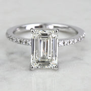 2.50 CT Emerald Cut Lab Grown Diamond Pave Engagement Ring Mapple Gems